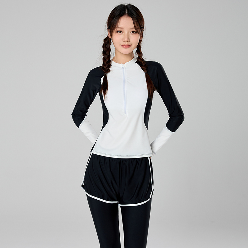 Rash Guard - ملابس سباحة إسلامية للبنات بأكمام طويلة،