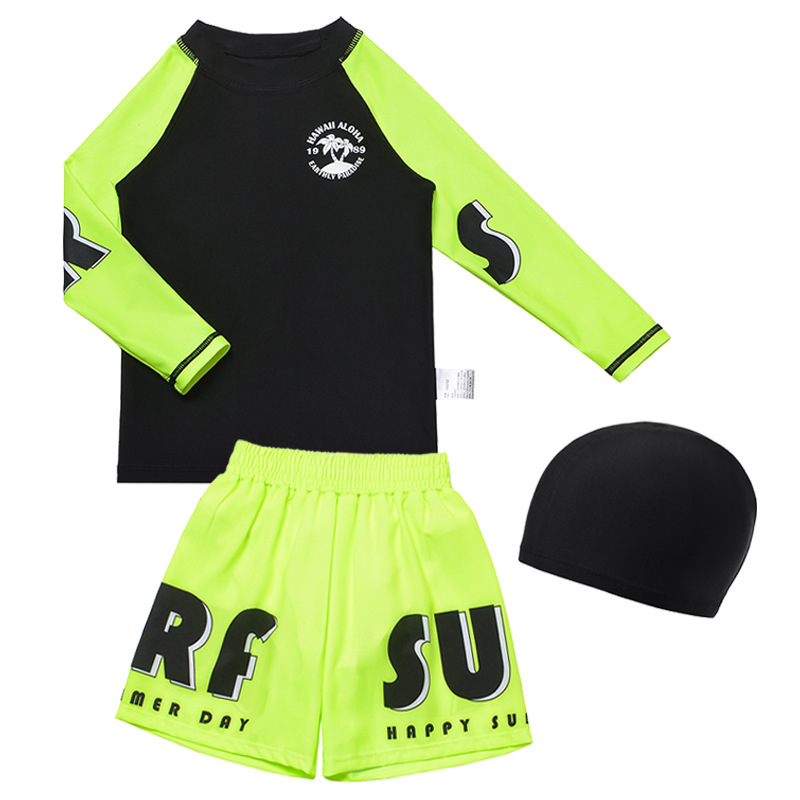 Rash Guard - طقم سباحة للأولاد من 3 قطع،