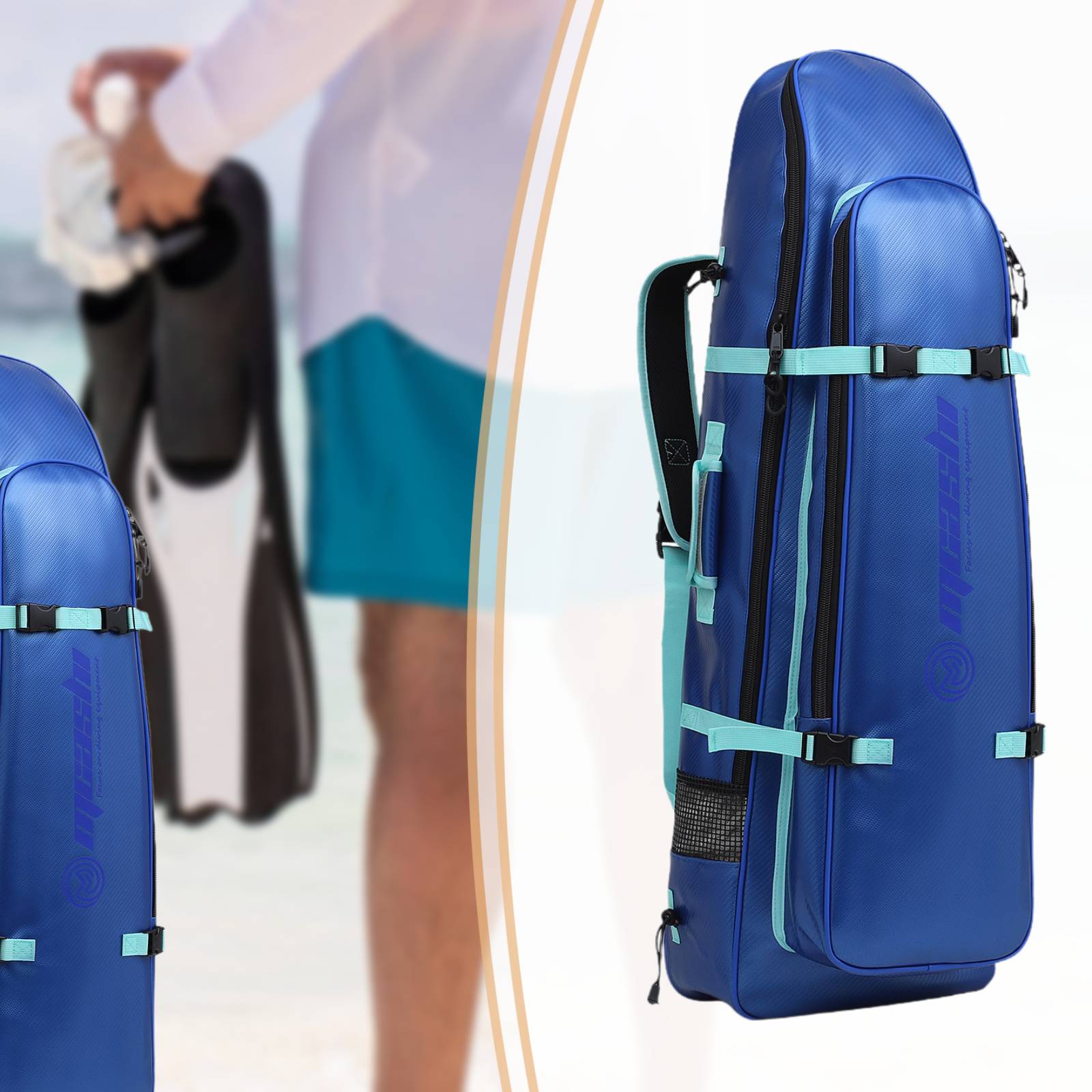 حقيبة زعانف غوص طويلة محمولة،  - مراجعة Snorkeling Gear وسعره